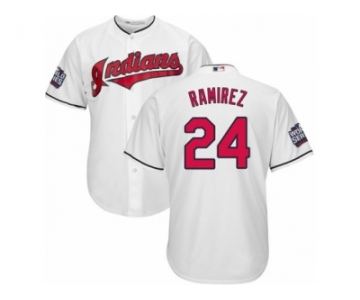 Youth Majestic Cleveland Indians #24 Manny Ramirez Authentic White Home 2016 World Series Bound Cool Base MLB Jersey