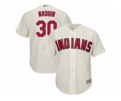 Youth Majestic Cleveland Indians #30 Tyler Naquin Authentic Cream Alternate 2 Cool Base MLB Jersey