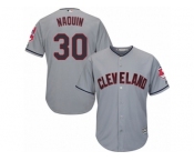 Youth Majestic Cleveland Indians #30 Tyler Naquin Authentic Grey Road Cool Base MLB Jersey