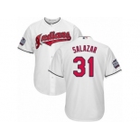 Youth Majestic Cleveland Indians #31 Danny Salazar Authentic White Home 2016 World Series Bound Cool Base MLB Jersey