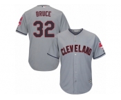 Youth Majestic Cleveland Indians #32 Jay Bruce Authentic Grey Road Cool Base MLB Jersey