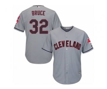 Youth Majestic Cleveland Indians #32 Jay Bruce Authentic Grey Road Cool Base MLB Jersey