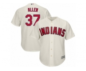 Youth Majestic Cleveland Indians #37 Cody Allen Authentic Cream Alternate 2 Cool Base MLB Jersey