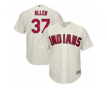 Youth Majestic Cleveland Indians #37 Cody Allen Authentic Cream Alternate 2 Cool Base MLB Jersey