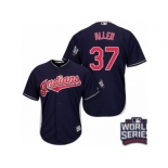 Youth Majestic Cleveland Indians #37 Cody Allen Authentic Navy Blue Alternate 1 2016 World Series Bound Cool Base MLB Jersey