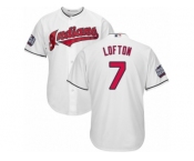 Youth Majestic Cleveland Indians #7 Kenny Lofton Authentic White Home 2016 World Series Bound Cool Base MLB Jersey