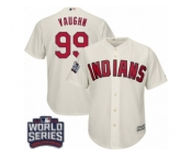 Youth Majestic Cleveland Indians #99 Ricky Vaughn Authentic Cream Alternate 2 2016 World Series Bound Cool Base MLB Jersey