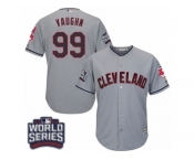 Youth Majestic Cleveland Indians #99 Ricky Vaughn Authentic Grey Road 2016 World Series Bound Cool Base MLB Jersey