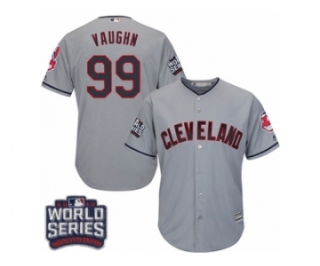 Youth Majestic Cleveland Indians #99 Ricky Vaughn Authentic Grey Road 2016 World Series Bound Cool Base MLB Jersey