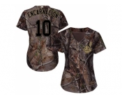 Women Cleveland Indians #10 Edwin Encarnacion Camo Realtree Collection Cool Base Stitched MLB Jersey