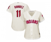 Women Cleveland Indians #11 Jose Ramirez Cream Alternate Stitched MLB Jersey