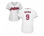 Women Majestic Cleveland Indians #9 Carlos Baerga Authentic White Home Cool Base MLB Jersey