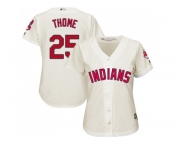 Women's Cleveland Indians #25 Jim Thome Cream Alternate Stitched MLB Jersey