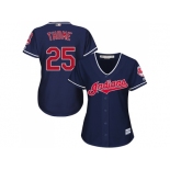 Women's Cleveland Indians #25 Jim Thome Navy Blue Alternate Stitched MLB Jersey