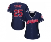 Women's Cleveland Indians #25 Jim Thome Navy Blue Alternate Stitched MLB Jersey