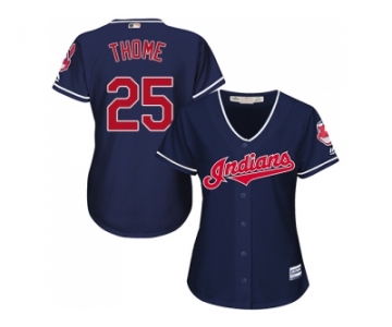 Women's Cleveland Indians #25 Jim Thome Navy Blue Alternate Stitched MLB Jersey