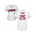 Women's Cleveland Indians #25 Jim Thome White HomeStitched MLB Jersey