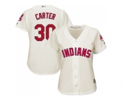 Women's Cleveland Indians #30 Joe Carter Cream Alternate Stitched MLB Jersey