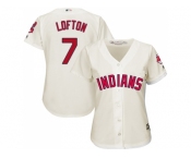 Women's Cleveland Indians #7 Kenny Lofton Cream Alternate Stitched MLB Jersey