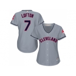 Women's Cleveland Indians #7 Kenny Lofton Grey Road Stitched MLB Jersey