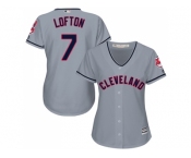 Women's Cleveland Indians #7 Kenny Lofton Grey Road Stitched MLB Jersey