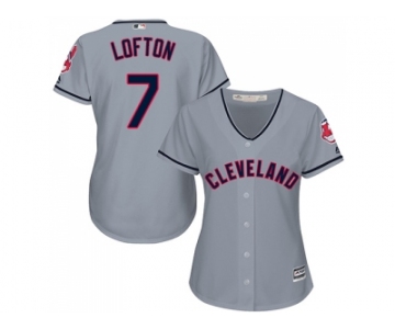 Women's Cleveland Indians #7 Kenny Lofton Grey Road Stitched MLB Jersey