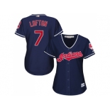 Women's Cleveland Indians #7 Kenny Lofton Navy Blue Alternate Stitched MLB Jersey