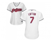 Women's Cleveland Indians #7 Kenny Lofton White Home Stitched MLB Jersey