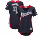 Women's Majestic Cleveland Indians #11 Jose Ramirez Game Navy Blue American League 2018 MLB All-Star MLB Jersey