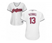 Women's Majestic Cleveland Indians #13 Omar Vizquel Authentic White Home Cool Base MLB Jersey