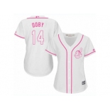 Women's Majestic Cleveland Indians #14 Larry Doby Authentic White Fashion Cool Base MLB Jersey