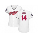 Women's Majestic Cleveland Indians #14 Larry Doby Authentic White Home 2016 World Series Bound Cool Base MLB Jersey