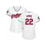 Women's Majestic Cleveland Indians #22 Jason Kipnis Authentic White Home 2016 World Series Bound Cool Base MLB Jersey