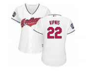 Women's Majestic Cleveland Indians #22 Jason Kipnis Authentic White Home 2016 World Series Bound Cool Base MLB Jersey