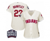 Women's Majestic Cleveland Indians #23 Michael Brantley Authentic Cream Alternate 2 2016 World Series Bound Cool Base MLB Jersey