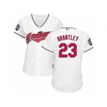 Women's Majestic Cleveland Indians #23 Michael Brantley Authentic White Home 2016 World Series Bound Cool Base MLB Jersey