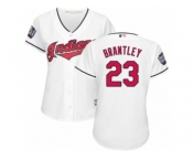 Women's Majestic Cleveland Indians #23 Michael Brantley Authentic White Home 2016 World Series Bound Cool Base MLB Jersey