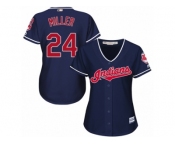 Women's Majestic Cleveland Indians #24 Andrew Miller Authentic Navy Blue Alternate 1 Cool Base MLB Jersey