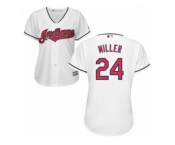 Women's Majestic Cleveland Indians #24 Andrew Miller Authentic White Home Cool Base MLB Jersey