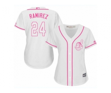 Women's Majestic Cleveland Indians #24 Manny Ramirez Authentic White Fashion Cool Base MLB Jersey