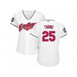 Women's Majestic Cleveland Indians #25 Jim Thome Authentic White Home 2016 World Series Bound Cool Base MLB Jersey