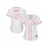 Women's Majestic Cleveland Indians #29 Satchel Paige Authentic White Fashion Cool Base MLB Jersey