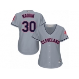 Women's Majestic Cleveland Indians #30 Tyler Naquin Authentic Grey Road Cool Base MLB Jersey