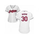 Women's Majestic Cleveland Indians #30 Tyler Naquin Authentic White Home Cool Base MLB Jersey