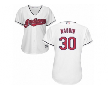 Women's Majestic Cleveland Indians #30 Tyler Naquin Authentic White Home Cool Base MLB Jersey