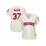 Women's Majestic Cleveland Indians #37 Cody Allen Authentic Cream Alternate 2 Cool Base MLB Jersey