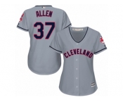 Women's Majestic Cleveland Indians #37 Cody Allen Authentic Grey Road Cool Base MLB Jersey