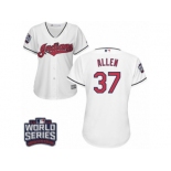 Women's Majestic Cleveland Indians #37 Cody Allen Authentic White Home 2016 World Series Bound Cool Base MLB Jersey