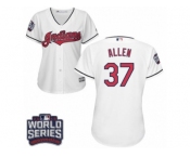 Women's Majestic Cleveland Indians #37 Cody Allen Authentic White Home 2016 World Series Bound Cool Base MLB Jersey