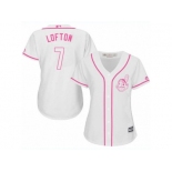 Women's Majestic Cleveland Indians #7 Kenny Lofton Authentic White Fashion Cool Base MLB Jersey